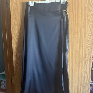 INC International Concepts Black Satin Maxi Skirt